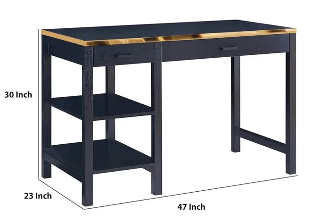 Mercury Row 47 Inch Desk with Two Drawers and Shelves NEW image indicator(4)