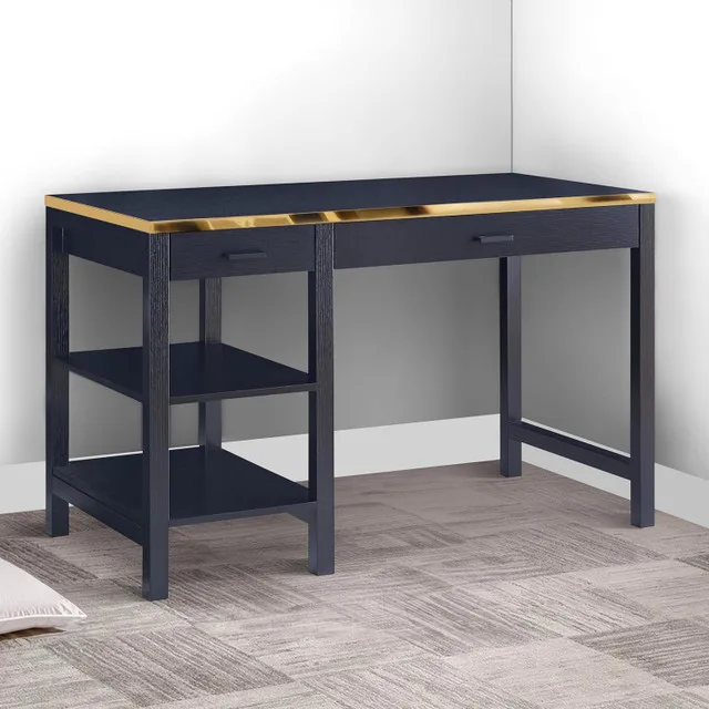 Mercury Row 47 Inch Desk with Two Drawers and Shelves NEW image indicator(6)