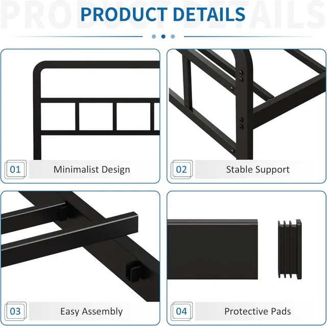 Fly-CTsoar 18 Inch High Queen Size Metal Platform Bed NEW image indicator(3)
