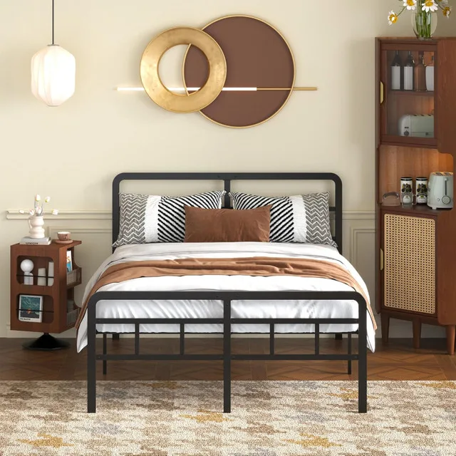 Fly-CTsoar 18 Inch High Queen Size Metal Platform Bed NEW image indicator(6)