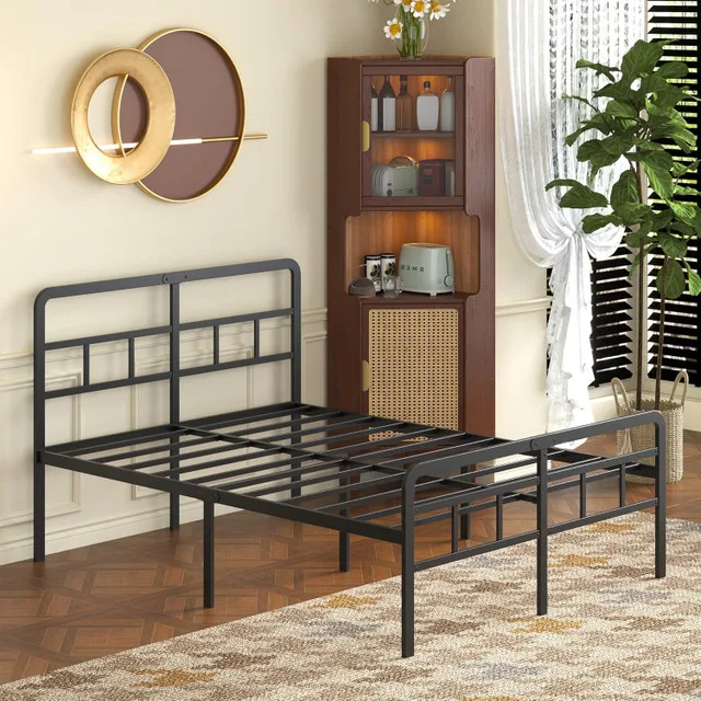 Fly-CTsoar 18 Inch High Queen Size Metal Platform Bed NEW image indicator(7)