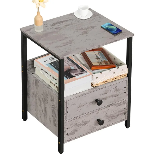 BRAND NEW Lerliuo Nightstand, Side Table, Grey