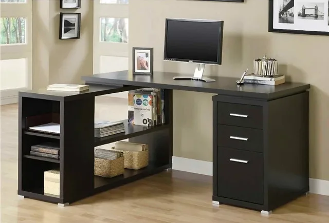 Monarch 7019 L-Shape Espresso Computer Desk BRAND NEW SEALED thumbnail