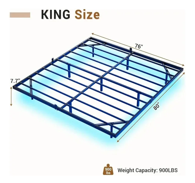 Floating King Size Metal Bed Frame with LED Lights BRAND NEW image indicator(3)