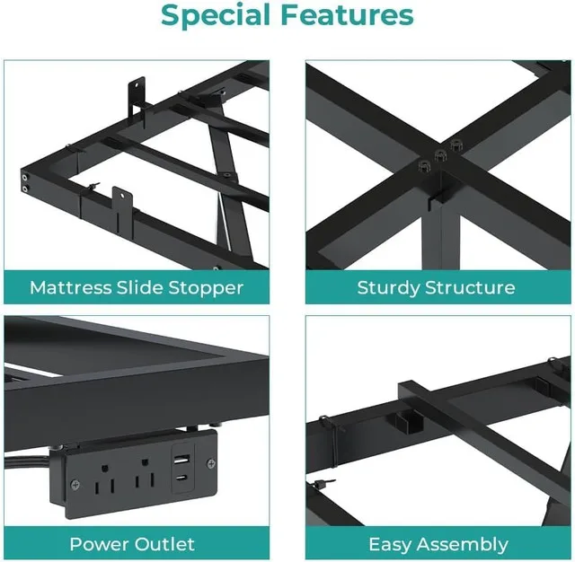 Floating King Size Metal Bed Frame with LED Lights BRAND NEW image indicator(6)