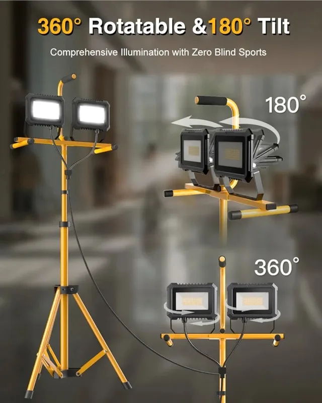 Set of Two (2) 80 Watts LED Work Light w/ Stand NEW image indicator(3)