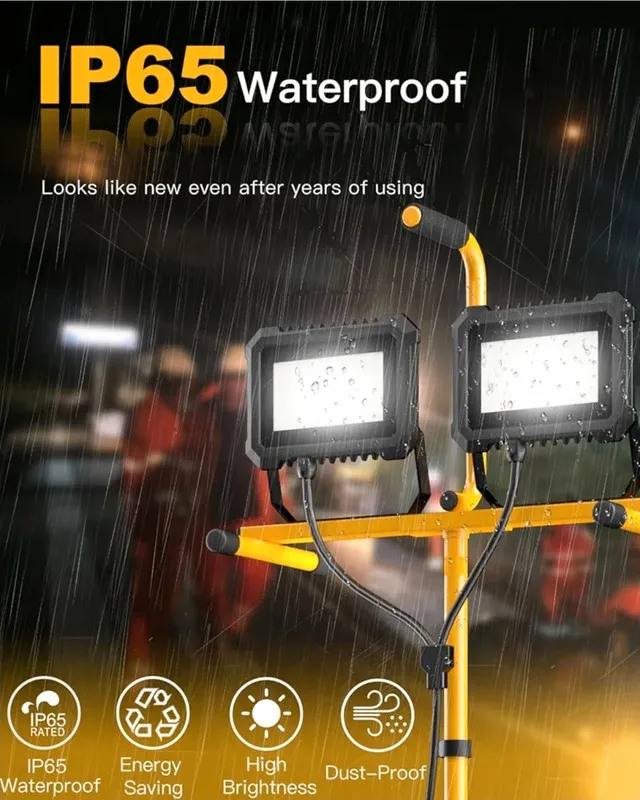 Set of Two (2) 80 Watts LED Work Light w/ Stand NEW image indicator(7)