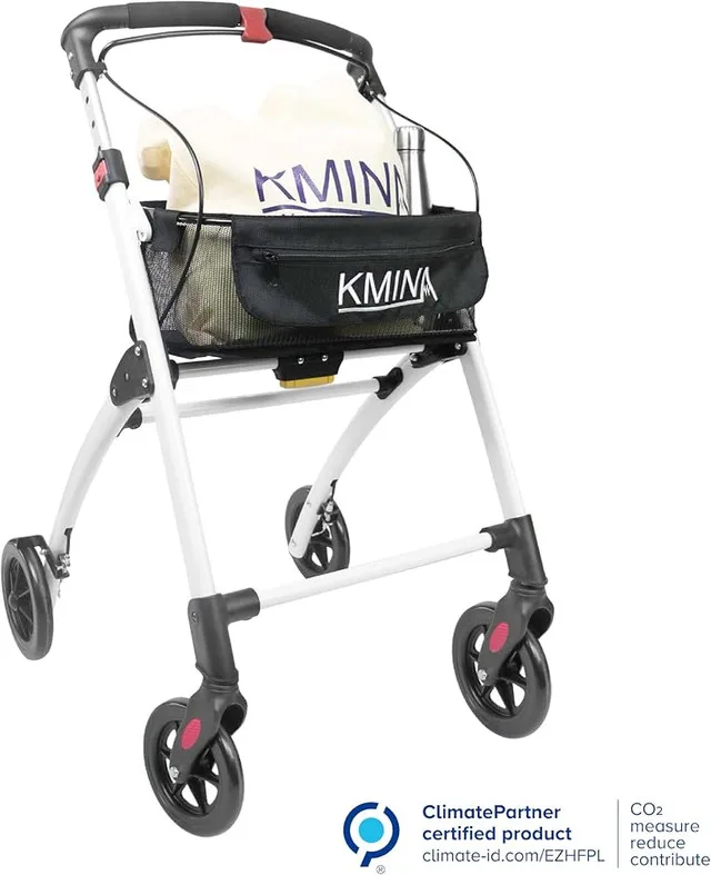 KMINA Pro 4 Wheel Folding Aluminum Walker Rollator NEW image indicator(2)
