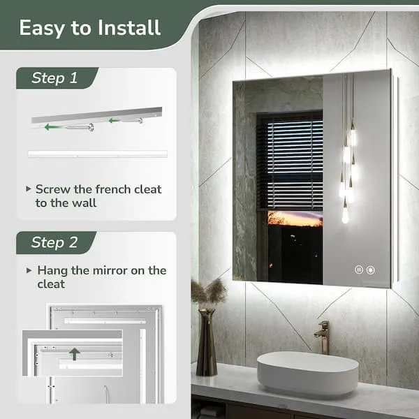 KeonJinn 30x36 Inch LED Light Mirror BRAND NEW image indicator(6)