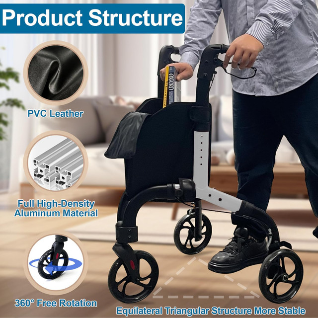 Retaoldth 3 Wheel Lightweight Rollator Walker BRAND NEW - photo 3