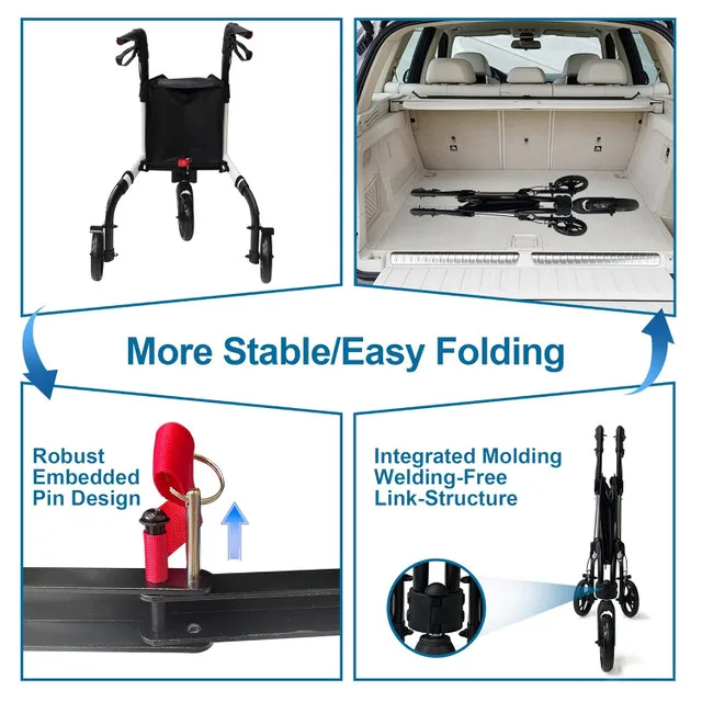 Retaoldth 3 Wheel Lightweight Rollator Walker BRAND NEW image indicator(6)