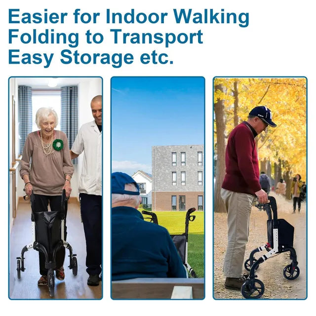 Retaoldth 3 Wheel Lightweight Rollator Walker BRAND NEW image indicator(7)