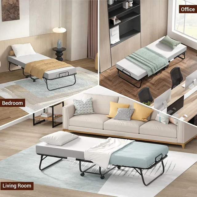 Cyclysio Folding Bed w/ 5" Memory Foam Mattress NEW image indicator(6)