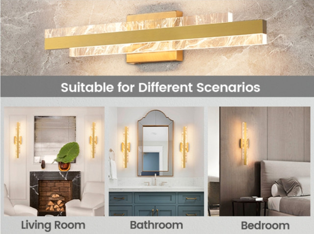 NEW HAHZT 24 inch Brushed Gold 28W LED Vanity Light - photo 3