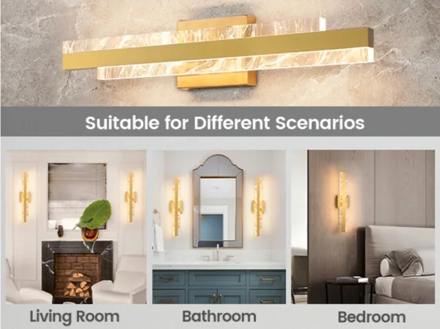 NEW HAHZT 24 inch Brushed Gold 28W LED Vanity Light image indicator(3)