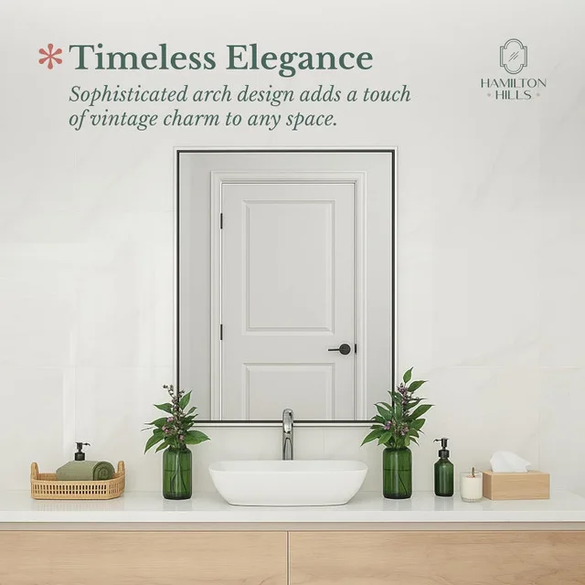 Hamilton Hills 30 x 40 Inch Brushed Silver Wall Mirror NEW image indicator(2)