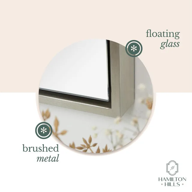 Hamilton Hills 30 x 40 Inch Brushed Silver Wall Mirror NEW image indicator(7)