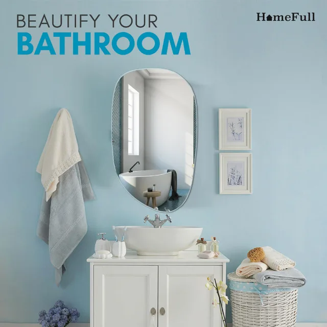 BRAND NEW HomeFull 24"x36" Frameless Irregular Mirror image indicator(4)