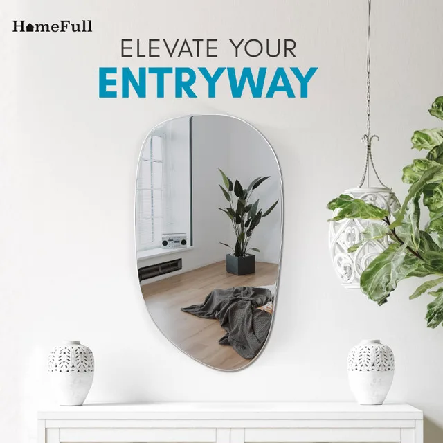 BRAND NEW HomeFull 24"x36" Frameless Irregular Mirror image indicator(5)