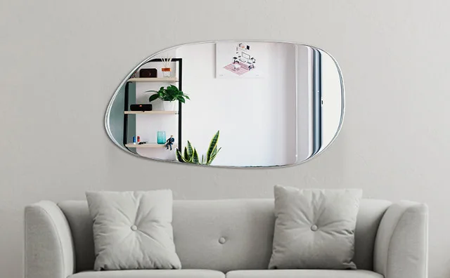 BRAND NEW HomeFull 24"x36" Frameless Irregular Mirror image indicator(8)