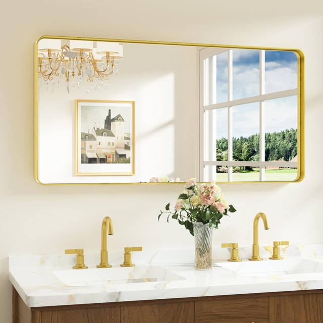 Keonjinn Gold Bathroom Mirror 48" x 24" NEW