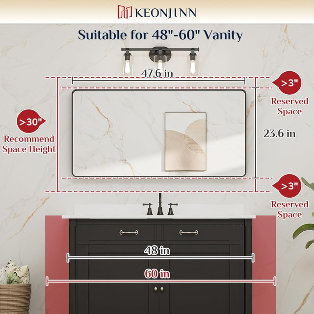 Keonjinn Gold Bathroom Mirror 48" x 24" NEW - photo 2