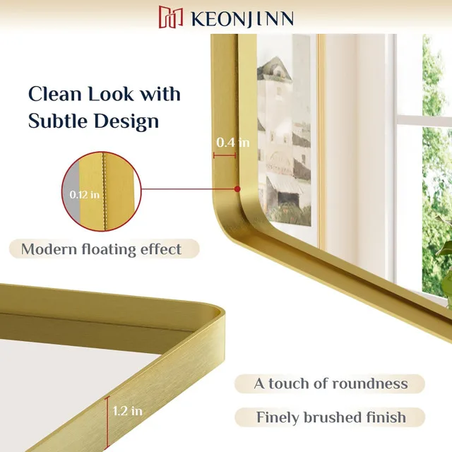 Keonjinn Gold Bathroom Mirror 48" x 24" NEW image indicator(4)
