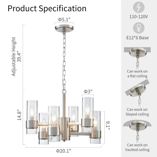WUZUPS Industrial Chandelier 6-Light BRAND NEW image indicator(2)