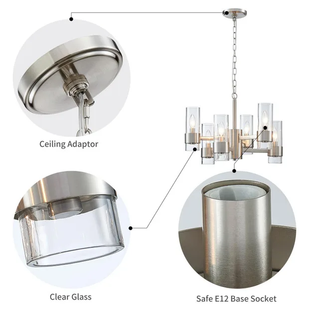 WUZUPS Industrial Chandelier 6-Light BRAND NEW image indicator(3)