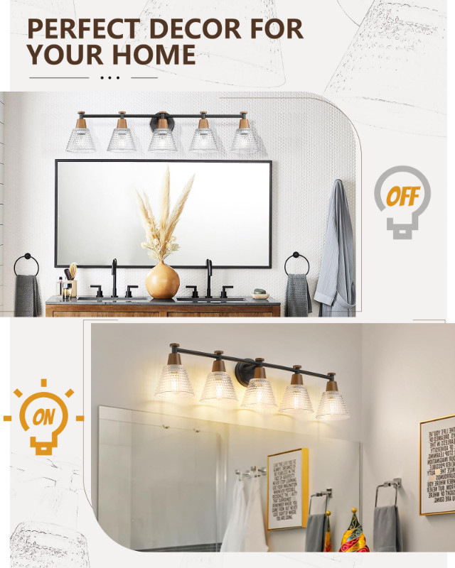 FEMILA 37 Inch 5-Light Vanity Light Fixture - photo 4