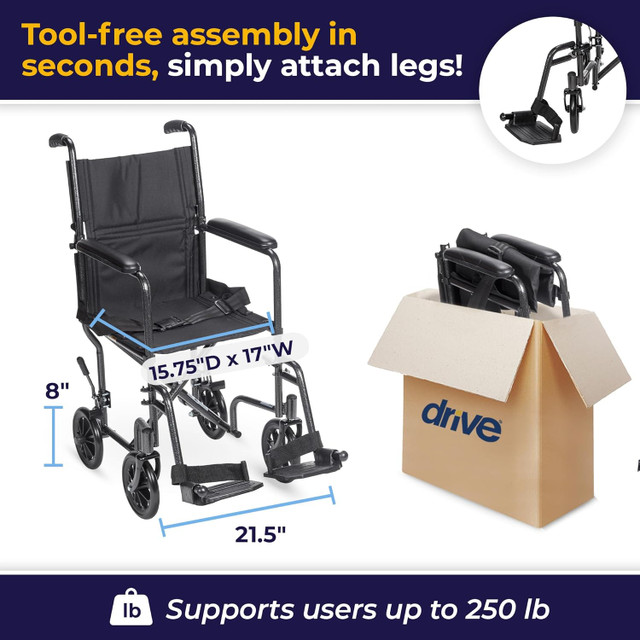 Drive Medical Transport Wheelchair BRAND NEW - photo 4
