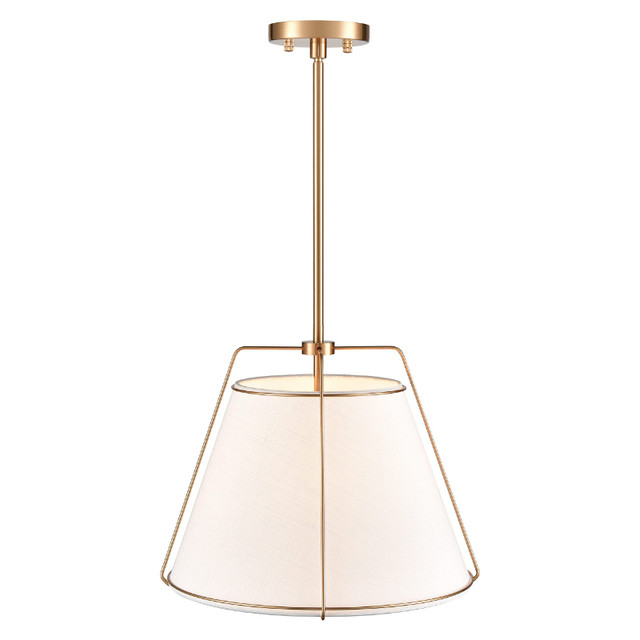 Light Society 15 Inch Brass Chandelier White Shade - photo 5