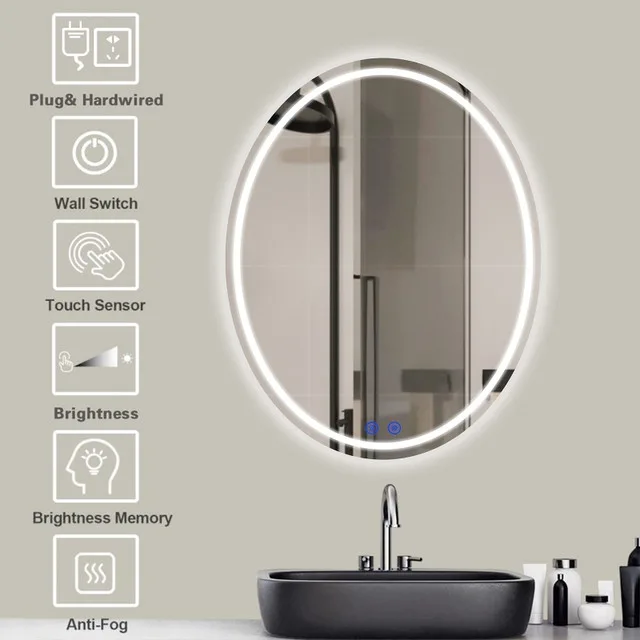 STARBIVO 20x28 Inch Oval LED Bathroom Mirror image indicator(2)
