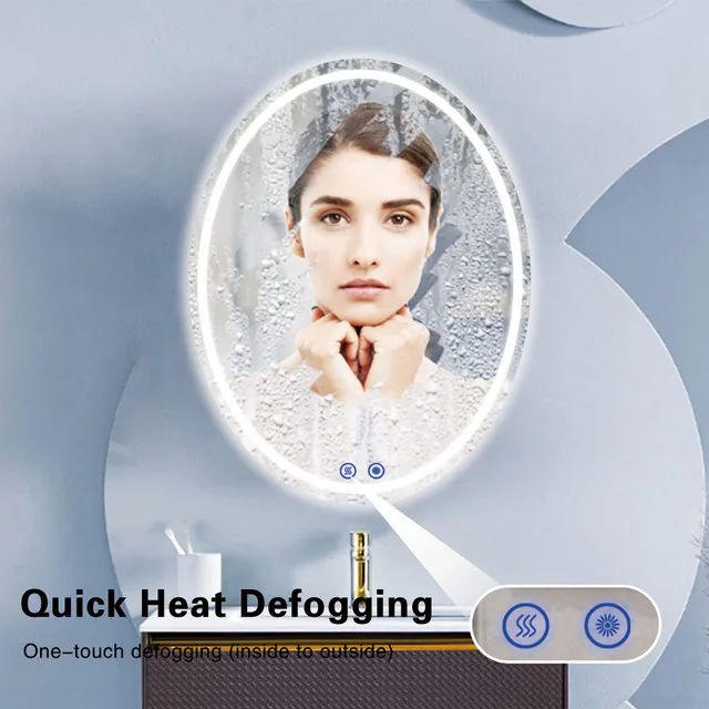 STARBIVO 20x28 Inch Oval LED Bathroom Mirror image indicator(4)