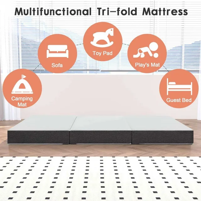 Twolike 6 Inch Full Size Foam Foldable Mattress BRAND NEW image indicator(4)