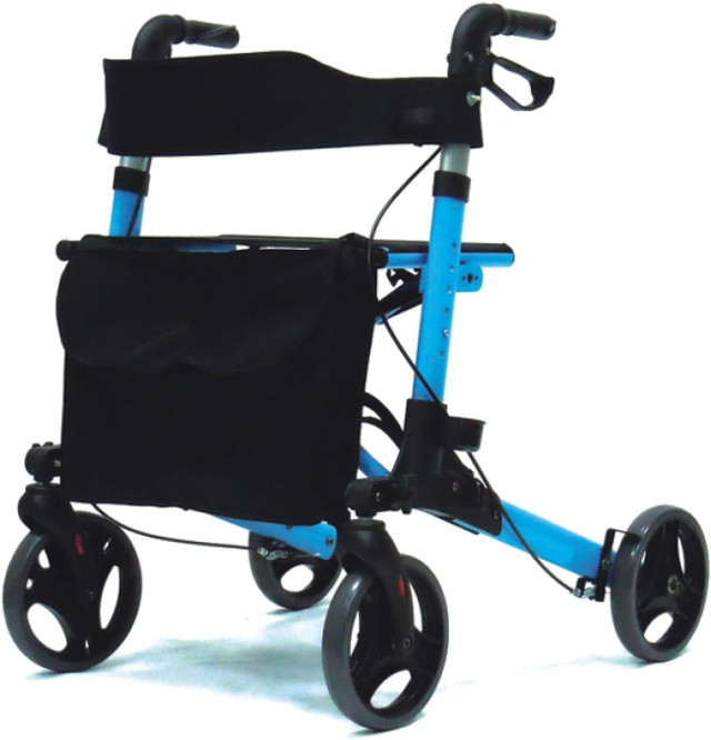 Dr. Safe Aluminum 8" Wheels Folding Walker Rollator, NEW