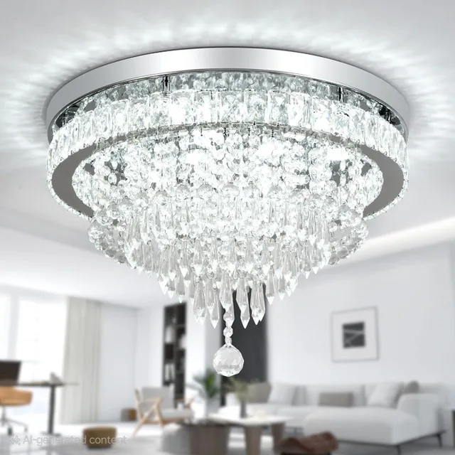 Crystal Chandelier LED Ceiling Light BRAND NEW image indicator(2)