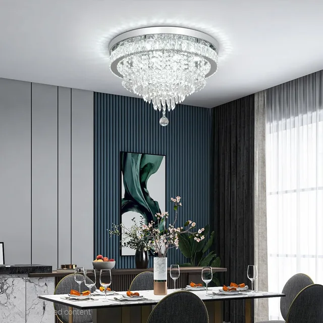 Crystal Chandelier LED Ceiling Light BRAND NEW image indicator(6)