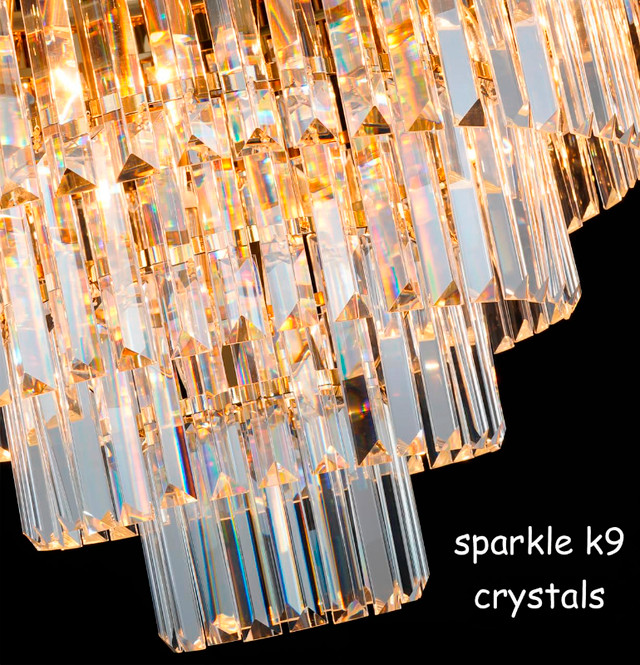 Akeelighting 22" Modern Crystal Gold Chandelier 4 Tier, NEW - photo 3