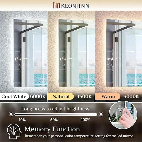 KeonJinn LED Light Mirror 72x36 BRAND NEW image indicator(6)