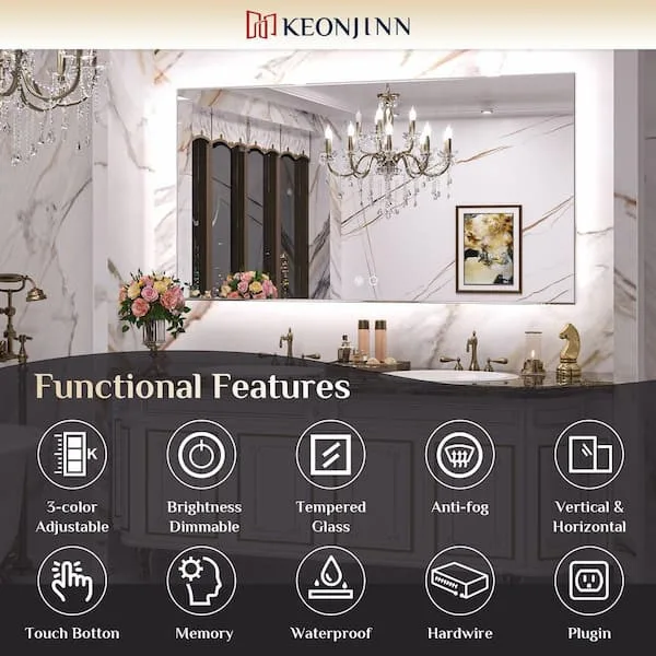 KeonJinn LED Light Mirror 72x36 BRAND NEW image indicator(7)