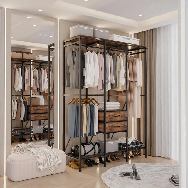 Heavy Duty Garment Rack 59 Inch Wide Large Closet Organizer NEW thumbnail
