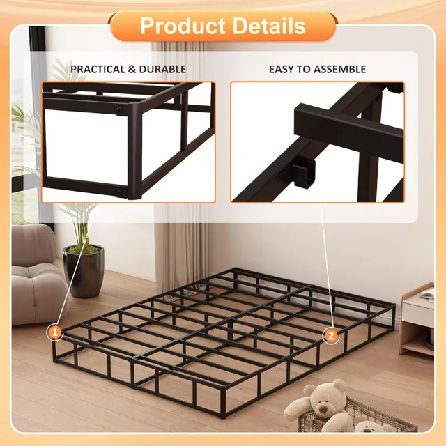 Husleephu King Size Metal Box Spring Bed Base BRAND NEW image indicator(6)