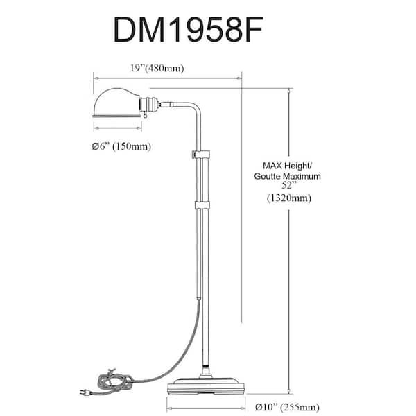 Dainolite 1-Light Adjustable Floor Lamp - photo 3