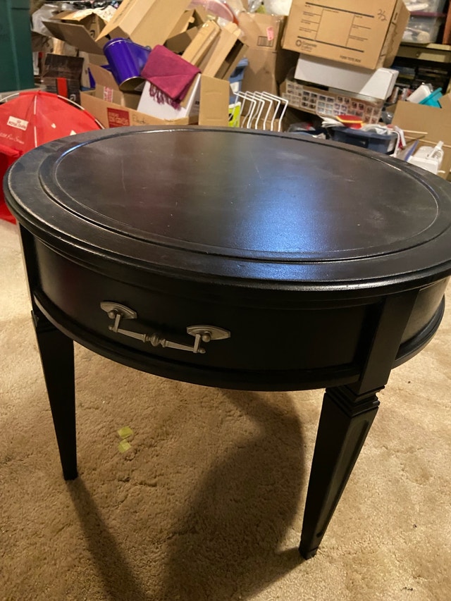 Round Side Table with Drawer