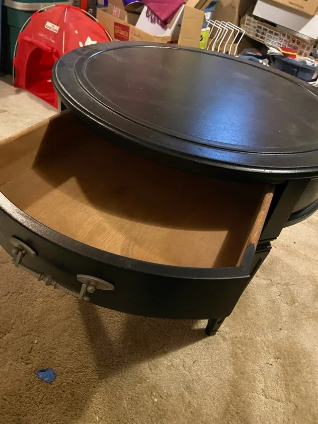 Round Side Table with Drawer - photo 2