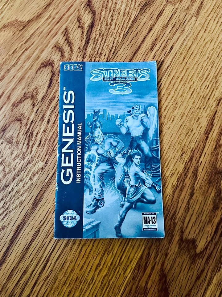 Streets of Rage 3 Manual - Sega Genesis
