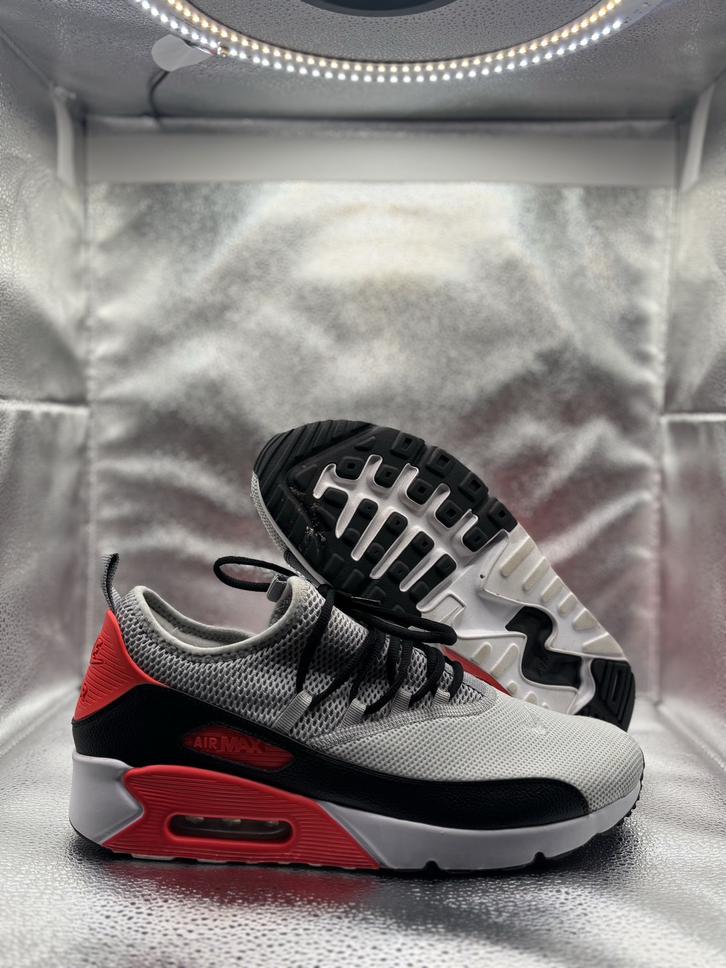 Nike Air Max 90 EZ Wolf Grey Bright Crimson Men's Size 13