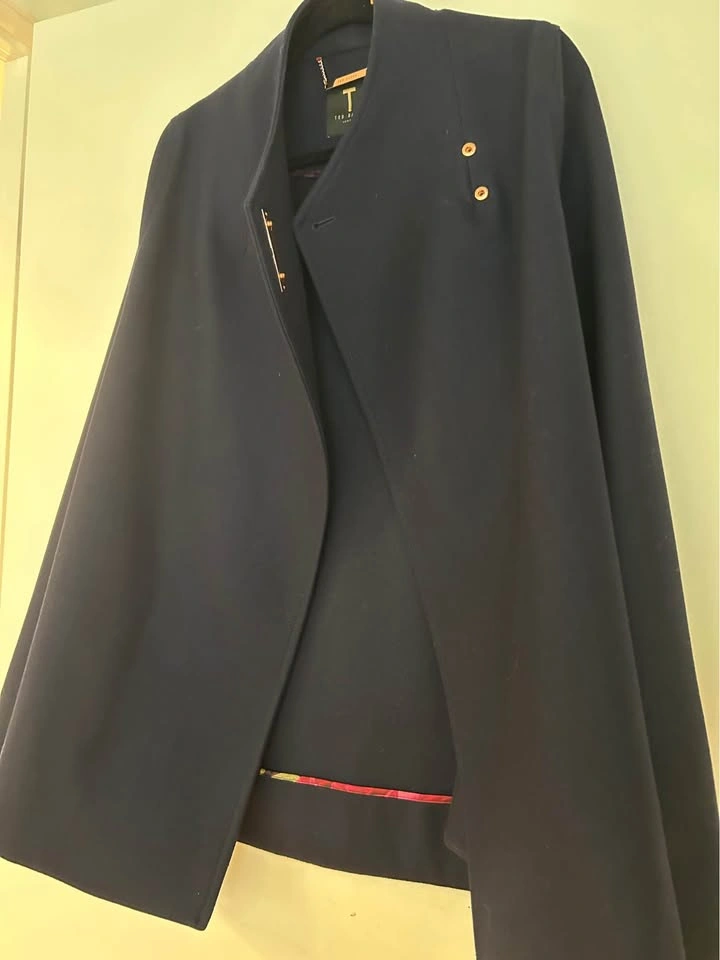 Ted Baker Aillaa Navy Cape Wool Blend - Small - photo 5