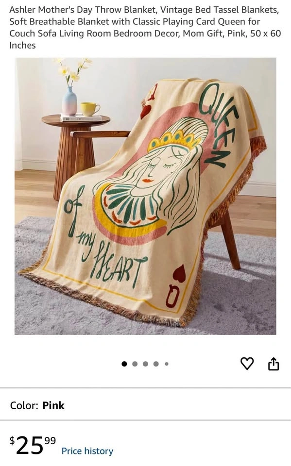(New) Mother's Day Breathable Throw Blanket (50 x 60”)